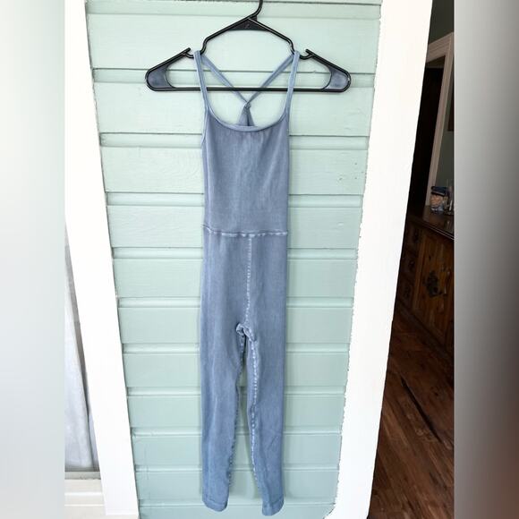 Free people movement happiness runs square neck one piece jumpsuit ribbed gym XS - Picture 3 of 10